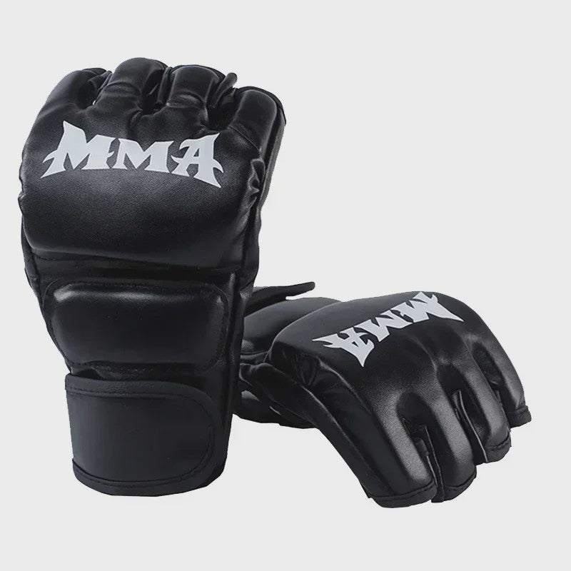 Professionele Half Vinger Bokshandschoenen Leer met Kussen voor Volwassenen - Sanda, UFC, Zandzak Training