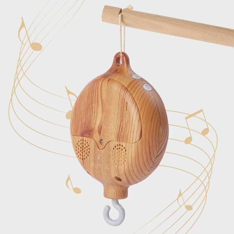 Houten Muziekdoosje Baby Mobiel - Draaiend & Kalmerende Melodieën voor de Babykamer