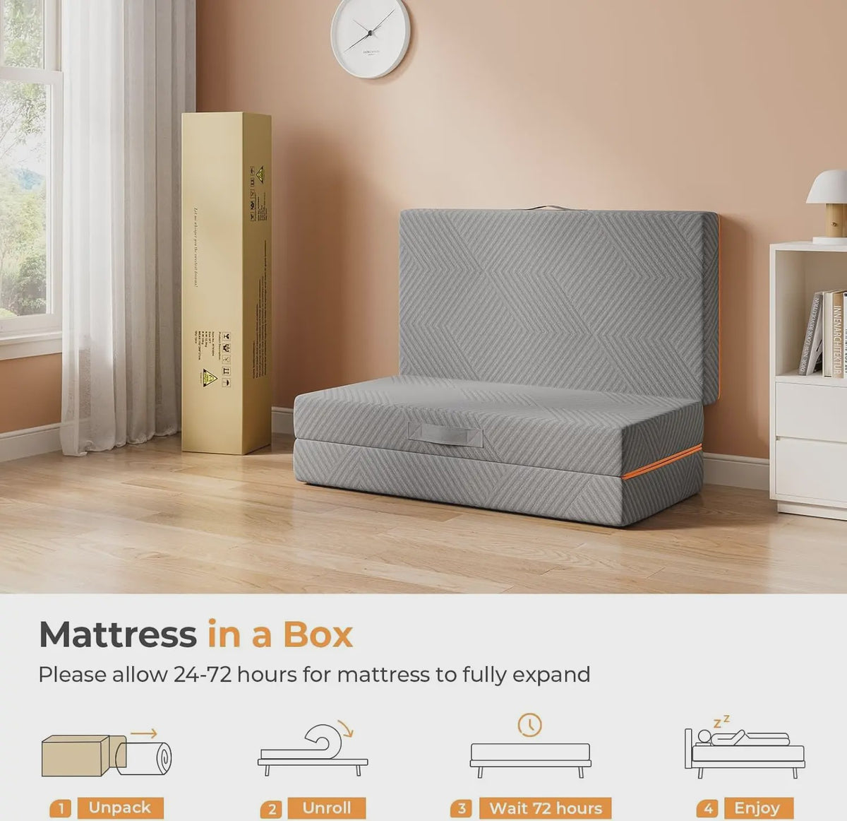Opvouwbaar Traagschuim Matras 15cm - Wasbare Hoes, Gastenmat, Reis Matras