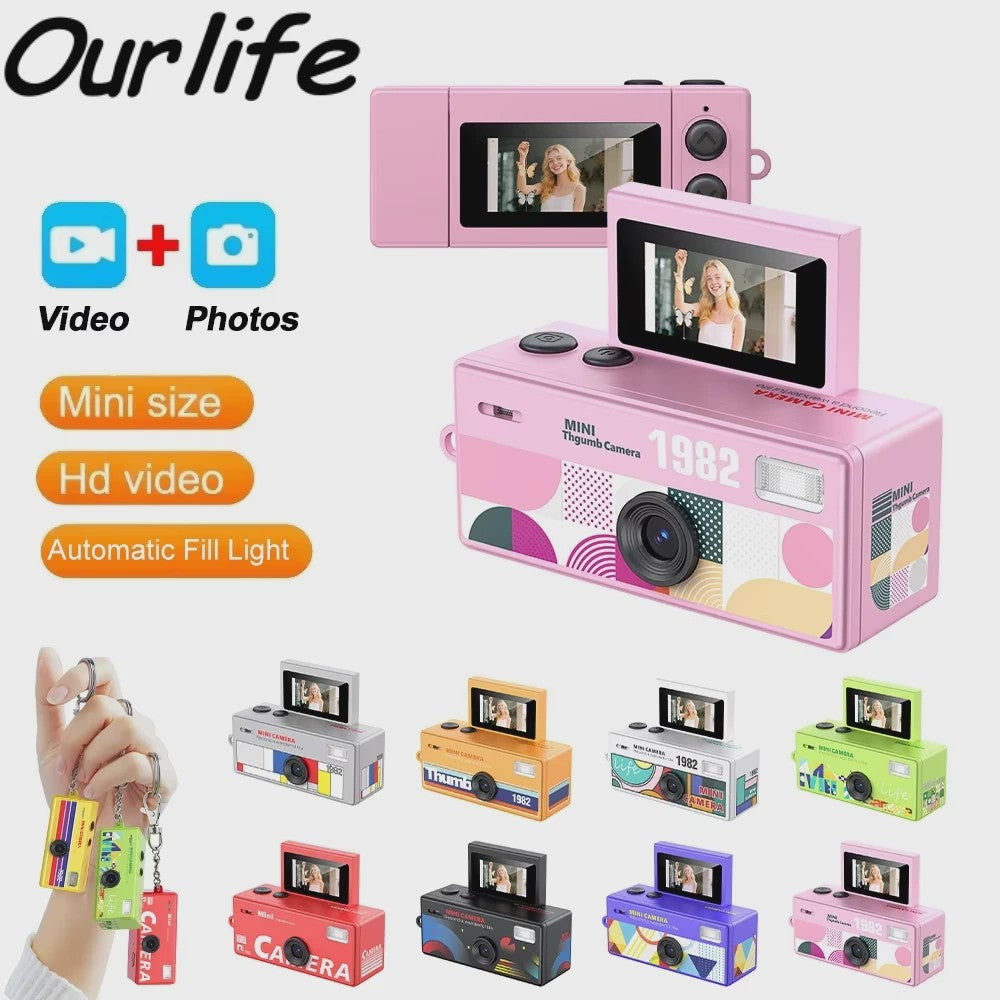Retro Mini Digitale Camera met Sleutelhanger & Flip Screen - 720P Video Recorder