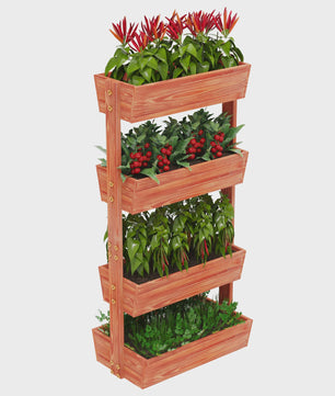 Verticale Houten Bloembakken 4 Lagen - Verhoogd Tuinbed Buiten