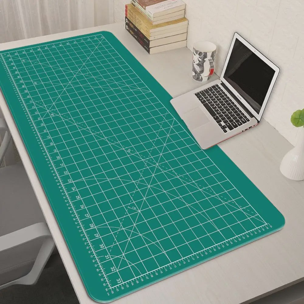 Cutting-Mat-white-on-black Mouse Pad Office Gaming Laptop Deskmat Anime Mousepad Gamer Keyboard Mouse Mat Computer Accessories