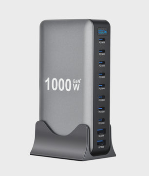 Krachtige 1000W Multi-Poort Desktop Lader met Snelladen voor Laptops en Tablets