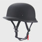 Vintage Motorhelm Half Shell Duits Stijl - DOT Goedgekeurd - Mat Zwart & Glans Zwart