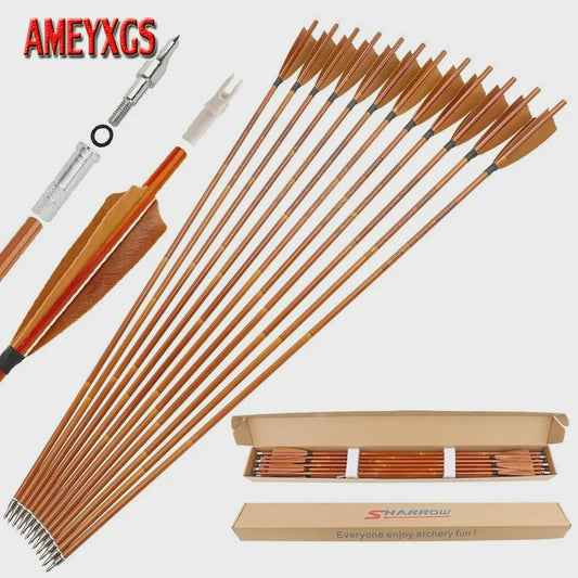 Set van 6/12 Gemengde Carbon Pijlen SP500 - 31.5 inch - Jacht & Schietsport