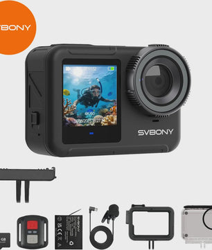 SVBONY SVGo3 4K 60FPS Actiecamera - Waterdicht tot 12m, 128GB Opslag, EIS, 2 Accu's