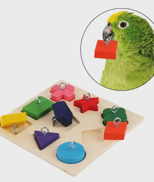 Interactief Houten Vormen Speelgoed voor Papegaaien - Educatief en Stimulerend