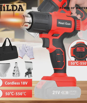 HILDA Accu Hittepistool - Verstelbare Temperatuur & 6 Snelheden - Makita 18V Batterij Compatibel