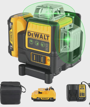 DeWalt DW089LG 12V Groene Laserwaterpas - 360° Horizontaal/Verticaal, 12 Lijnen