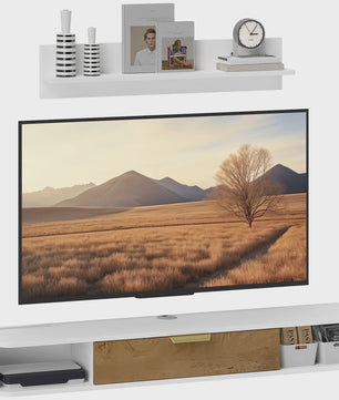 Zwevend TV Meubel met Wandplank en Open Vakken - Modern Design
