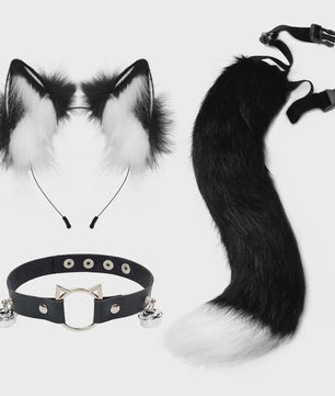 Dierenoren Hoofdband, Staart & Choker Set - Faux Fur Kat, Wolf, Vos - Cosplay & Feestkostuum