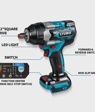 Krachtige Accu Slagmoersleutel 1000Nm Brushless - Compatibel met Makita 18V Batterijen