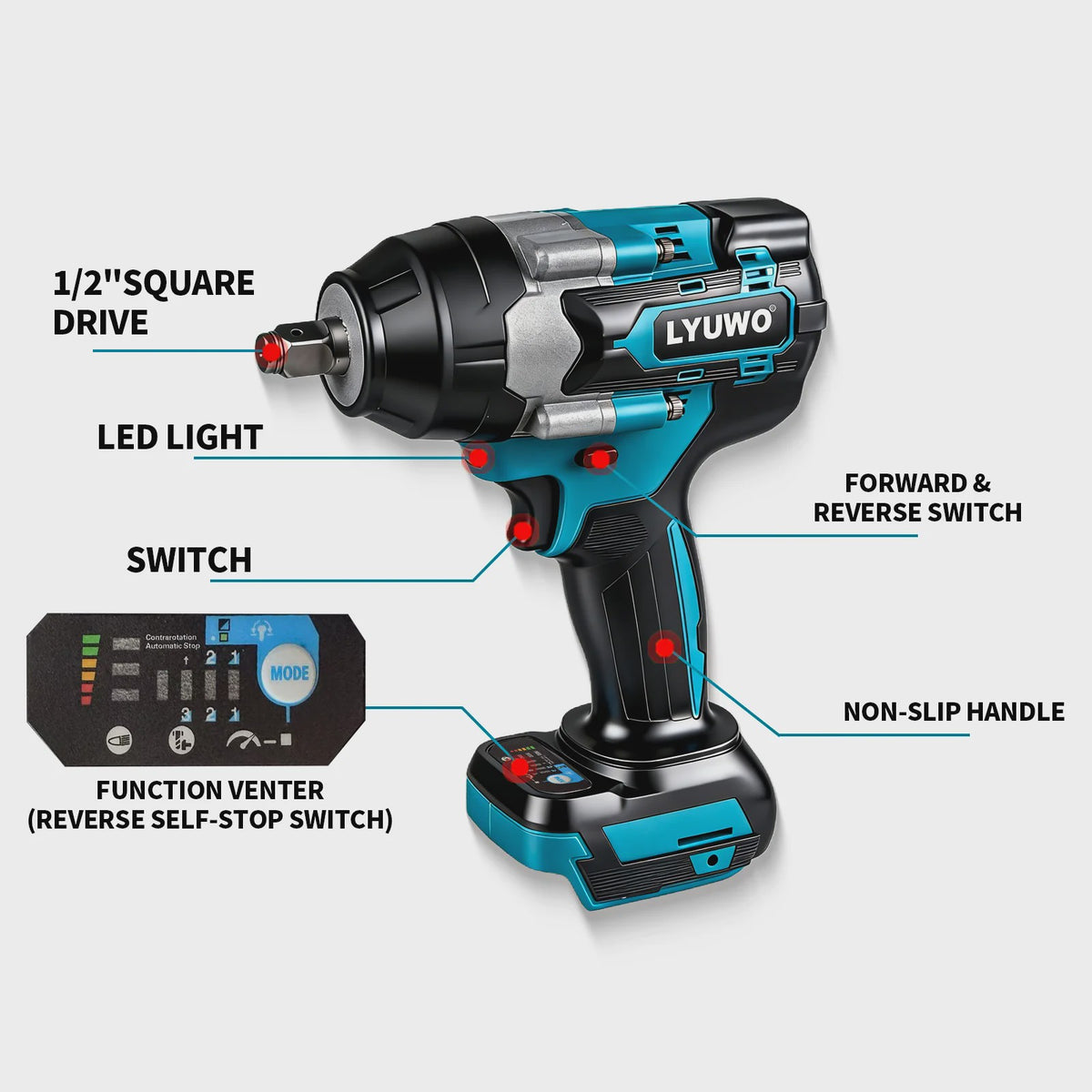 Krachtige Accu Slagmoersleutel 1000Nm Brushless - Compatibel met Makita 18V Batterijen