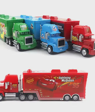 Cars Lightning McQueen Container Vrachtwagen Speelgoed - Alloy Diecast Model