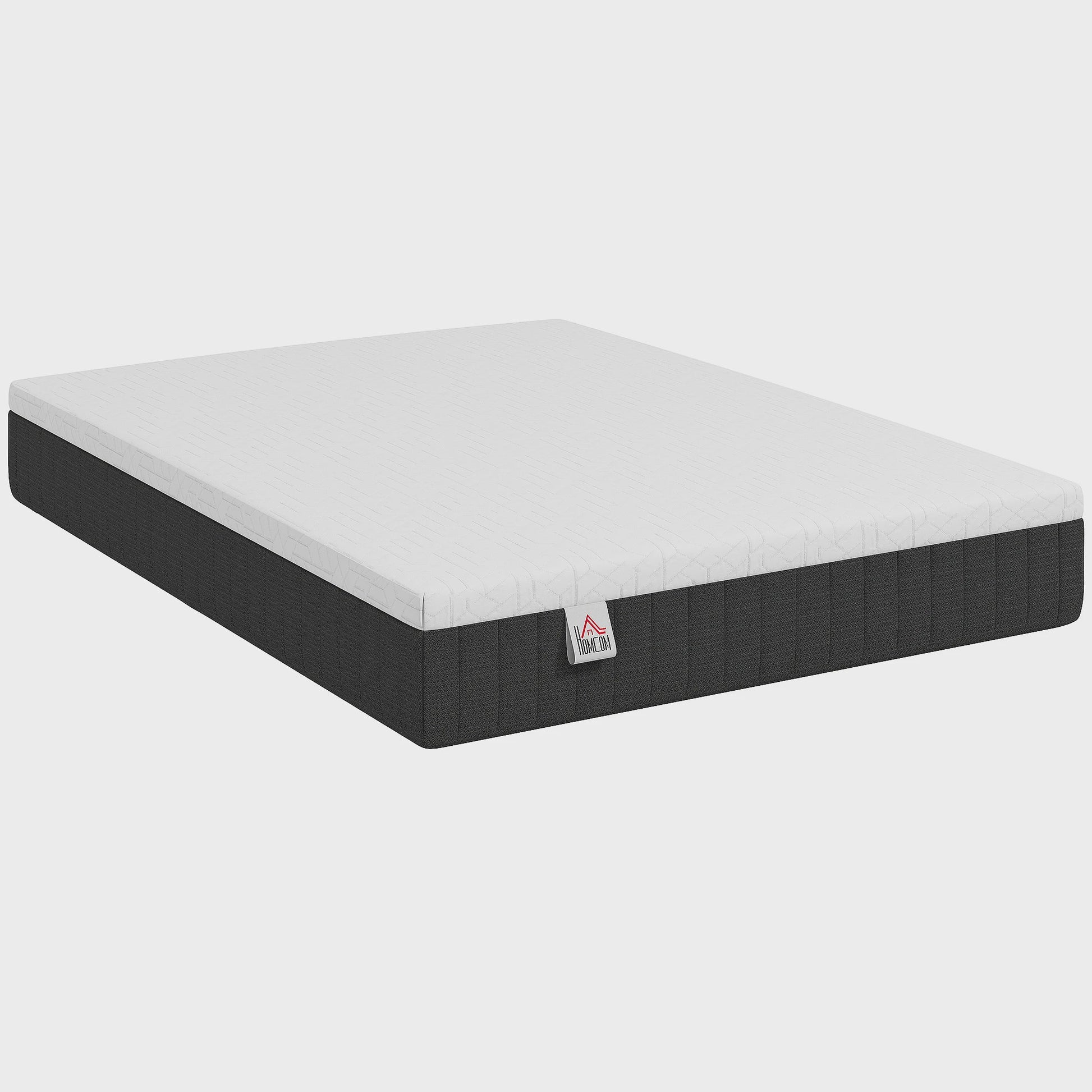 HOMCOM Matras 140x190 cm - 25 cm Dik, Traagschuim & 7-Zone Pocketvering, Medium Stevigheid