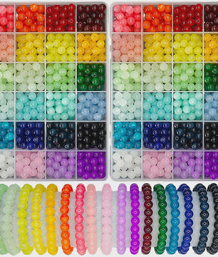 24 Kleuren 8mm Kristal Kralen Set voor Sieraden Maken - DIY Armbanden & Kettingen
