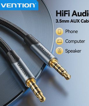 Vention 3.5mm Jack Audio Kabel - Male naar Male Aux Kabel voor Telefoon, Auto, Koptelefoon & Speaker