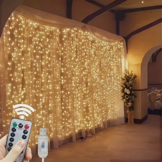 LED Gordijn Lichtjes met Afstandsbediening - USB Feestverlichting voor Huis, Bruiloft & Kerst
