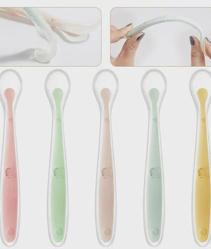 Zachte Siliconen Baby Lepel - Ideaal voor Voedingstraining en Eerste Hapjes