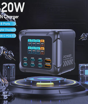 420W GaN Snellader met PD3.1: 140W USB-C Laadstation voor Laptops, Smartphones & Meer