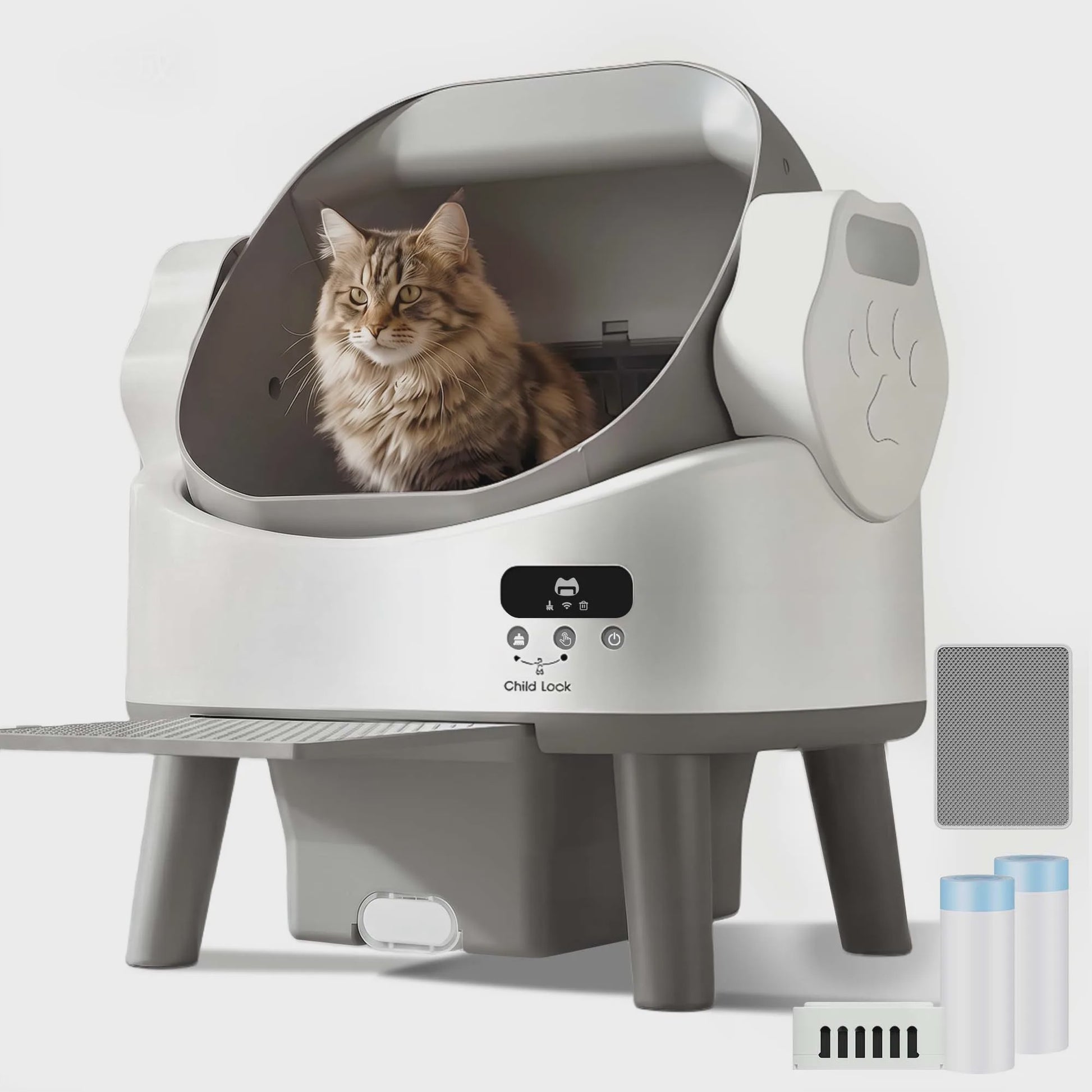 Automatische Kattenbak - Slim, Zelfreinigend & Geurvrij met Veiligheidssensor