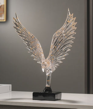 Abstracte Gouden Adelaar Sculptuur - Decoratieve Hars Beeldje voor Thuis