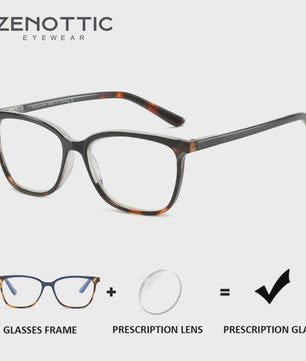 ZENOTTIC S-Maat Vierkante Bril - Blauwlichtfilter & Fotocromisch - Unisex Optische Bril