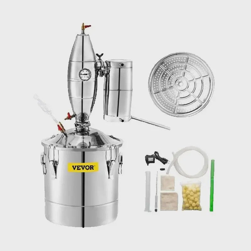 70L RVS Alcohol Distilleerder - Wijn & Alcohol Maken Kit met Thermometer
