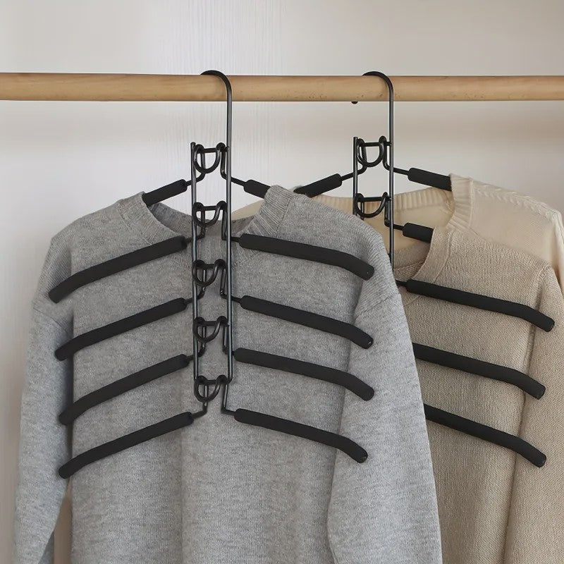 Ruimtebesparende Kledinghanger - Multi-Layer Metalen Garderobe Organizer met Antislip Schuim
