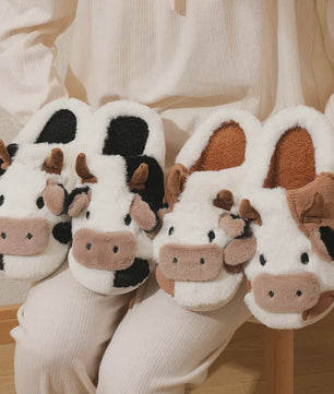 Warme Pluche Koe Pantoffels voor Dames & Heren - Comfortabel & Anti-slip