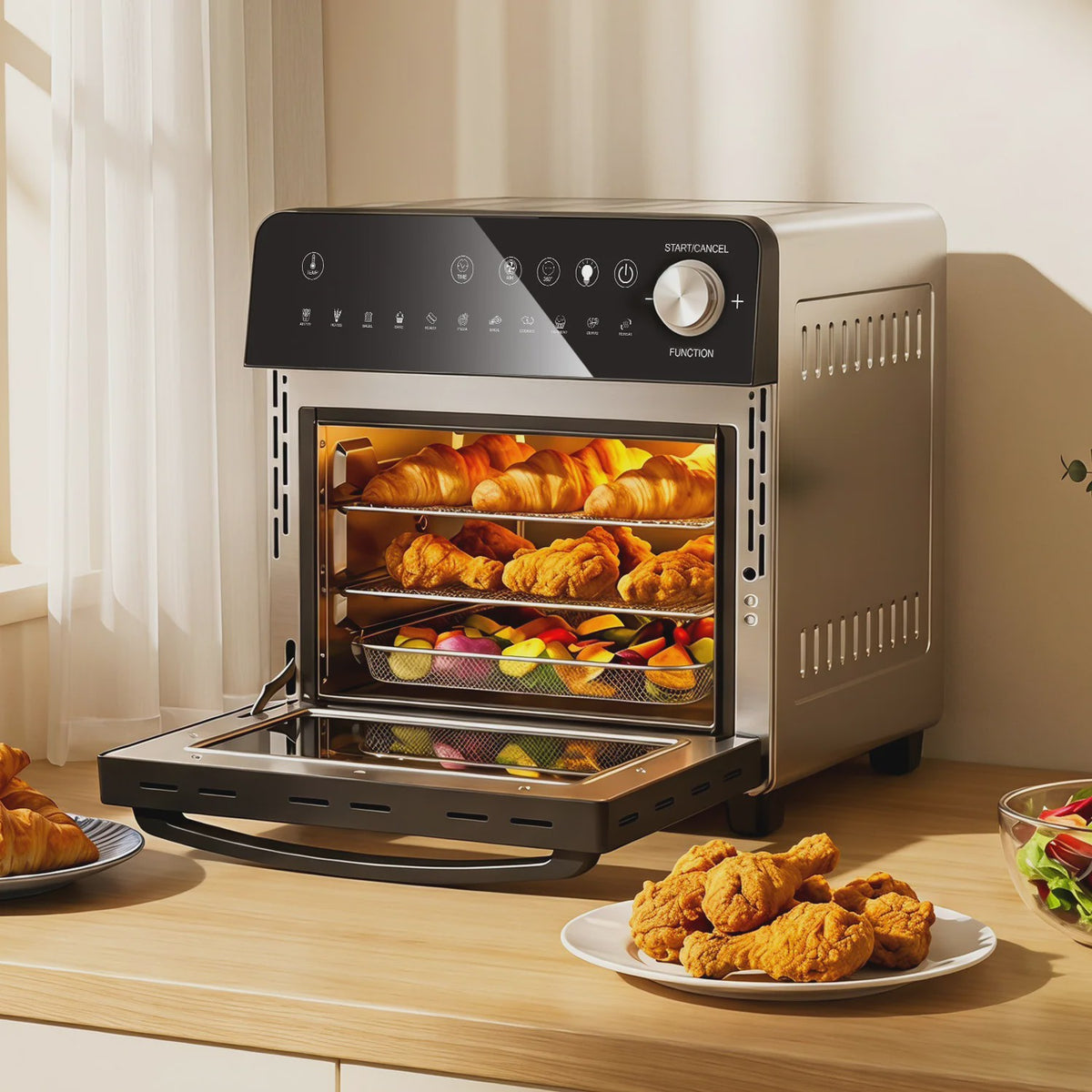 14L Mini Oven met Airfryer, Pizzafunctie & 11 Programma's - 1800W