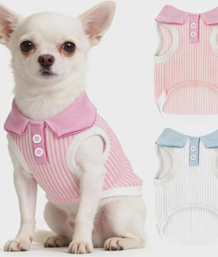 Ademend Hondenshirt met Bordeaux Kraag - Comfortabele Stretch Tanktop voor Kleine Honden