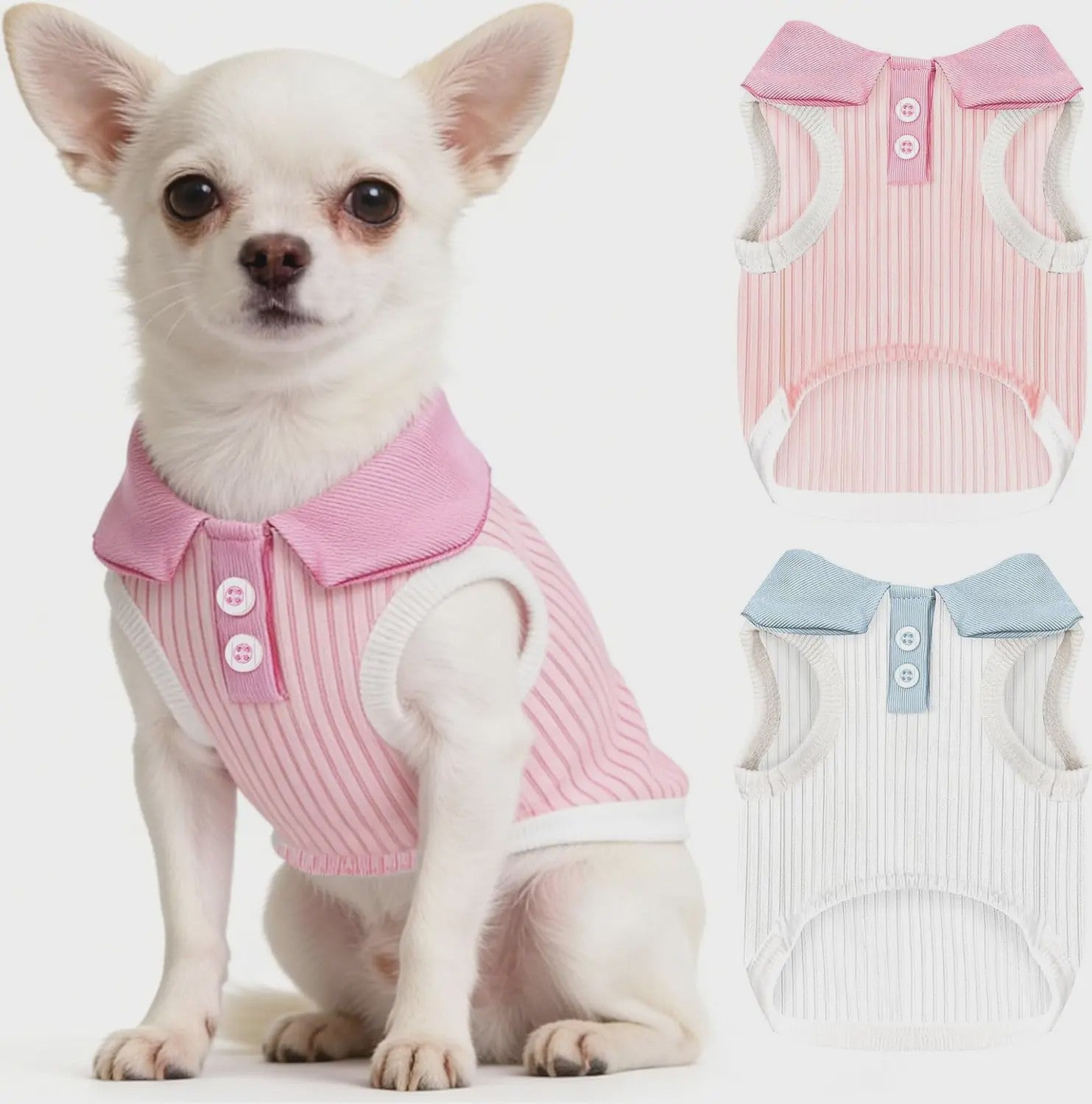 Ademend Hondenshirt met Bordeaux Kraag - Comfortabele Stretch Tanktop voor Kleine Honden