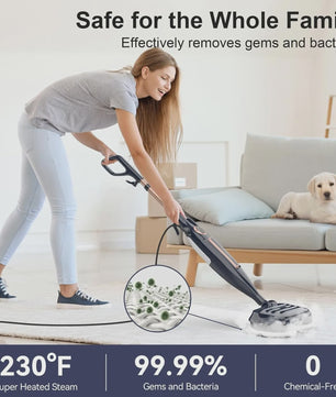 VM6 Roterende Stoommop met 1300W Kracht - 10-in-1 Multifunctionele Vloerstomer
