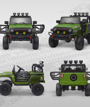 Groene Elektrische Off-road Kinderauto met 2.4 GHz Afstandsbediening en 12V Vermogen