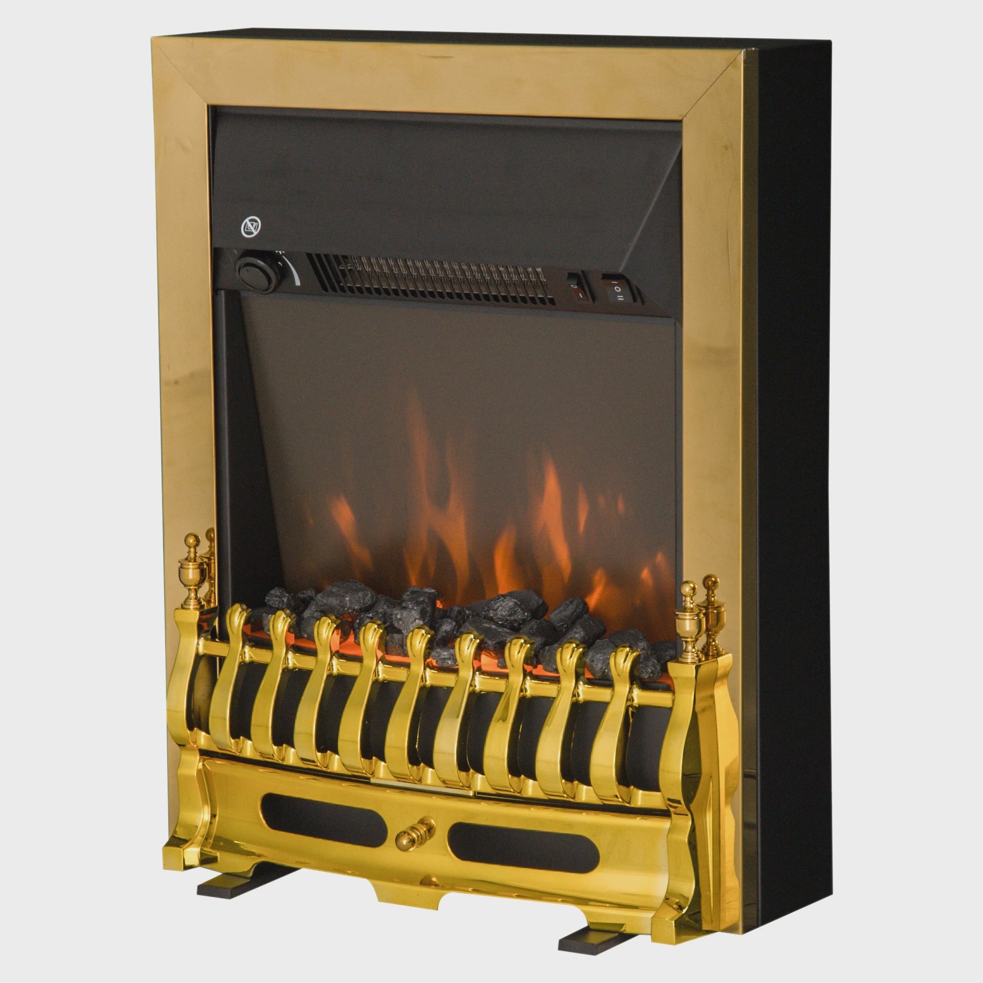 HOMCOM Elektrische Sfeerhaard Neo-Retro Stijl met Vlam Effect - Zwart/Goud