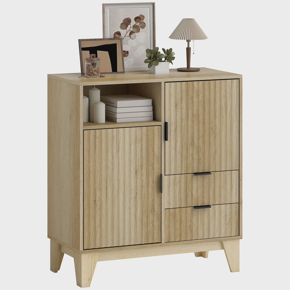 Moderne Buffetkast met 2 Deuren, 2 Lades en Verstelbare Plank - Zachte Sluiting