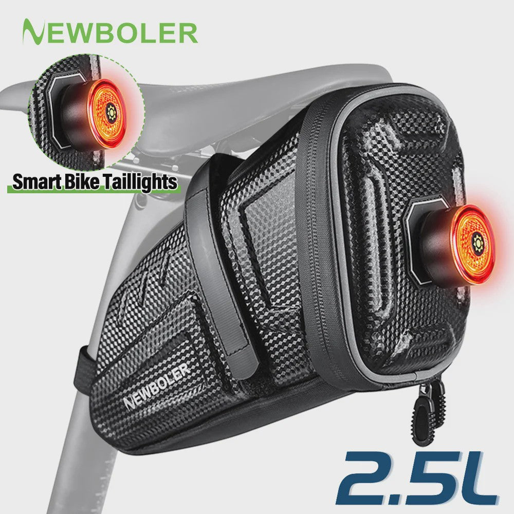Waterdichte Fiets Zadel Tas met Reflecterende Strepen & Slimme Verlichting