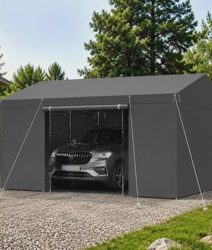 Robuuste Tent Carport 3.65 x 6.09 M - Jaarrond Bescherming met Afneembare Zijwanden