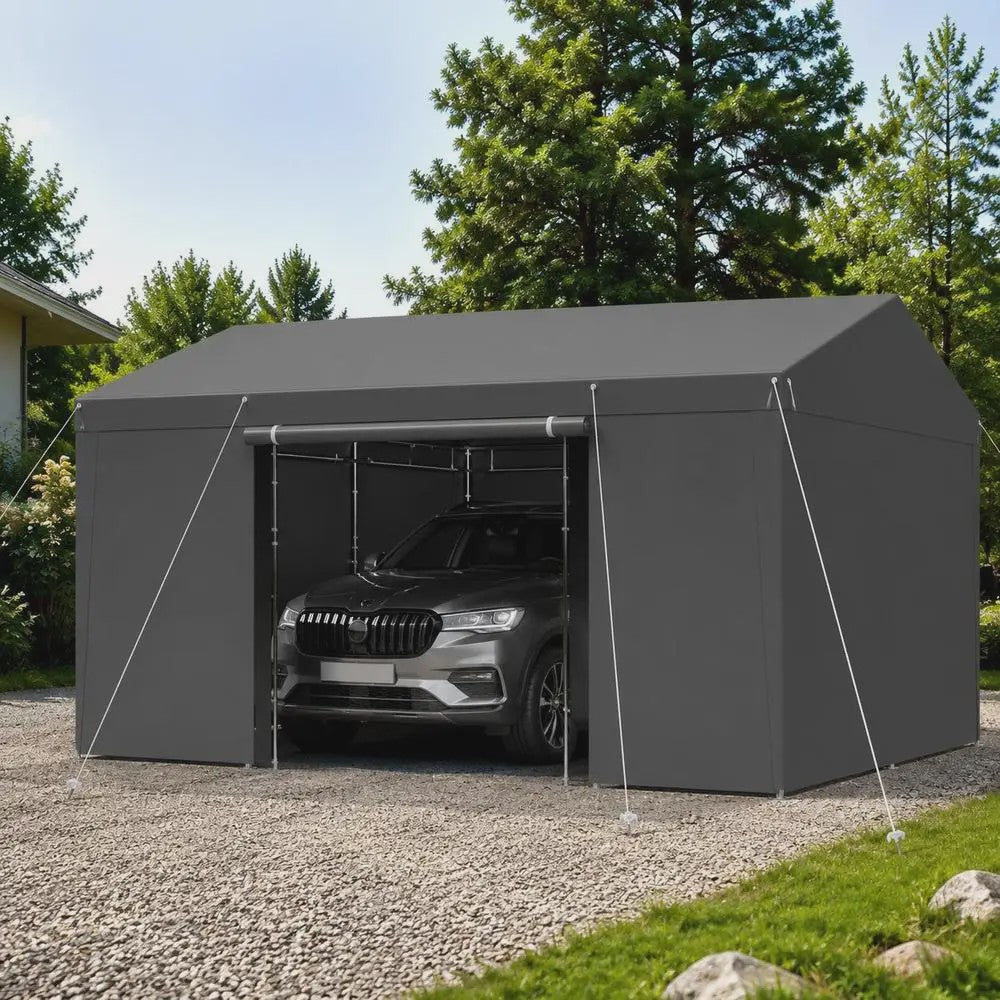 Robuuste Tent Carport 3.65 x 6.09 M - Jaarrond Bescherming met Afneembare Zijwanden