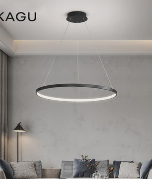 Moderne Ronde LED Plafondlamp Zwart/Wit - Dimbaar Hanglamp voor Keuken en Woonkamer