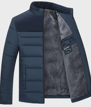 Warme Heren Puffer Jas met Pluche Voering en Opstaande Kraag - Winter Parka