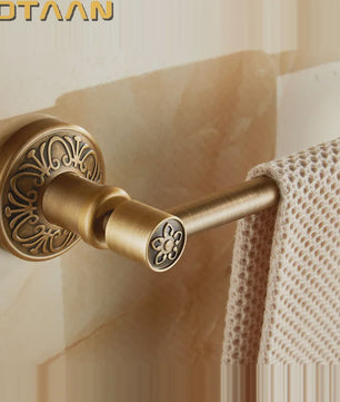 Enkele Handdoekhouder 60cm - Massief Aluminium, Antiek Messing Finish