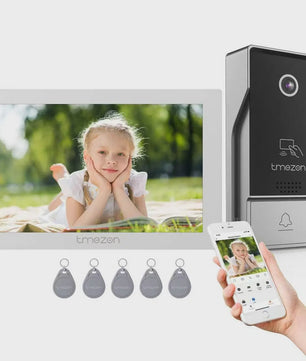 TMEZON 4-Draads Video Intercom Systeem met 7" HD Touchscreen & Tuya App