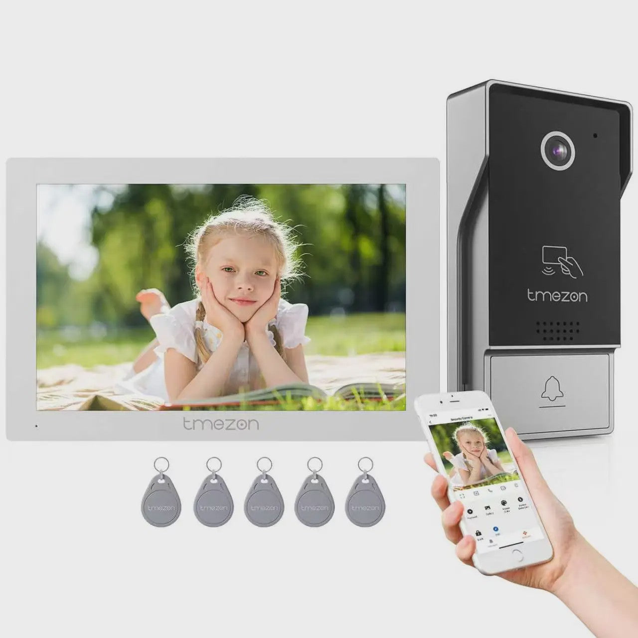 TMEZON 4-Draads Video Intercom Systeem met 7" HD Touchscreen & Tuya App