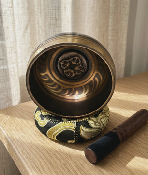 Tibetaanse Klankschaal Lotus Set - Uniek Cadeau voor Meditatie, Yoga & Chakra Balans