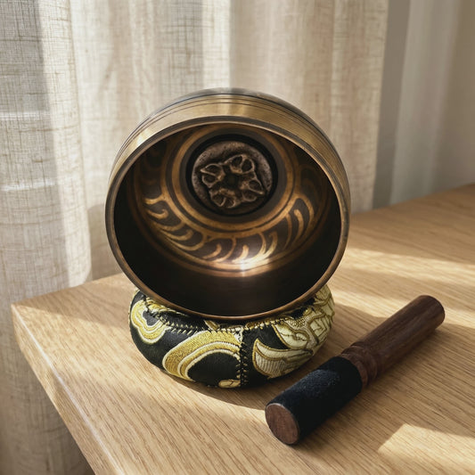 Tibetaanse Klankschaal Lotus Set - Uniek Cadeau voor Meditatie, Yoga & Chakra Balans