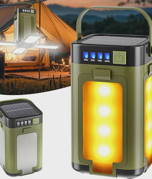 Oplaadbare Solar Camping Lantaarn - Multifunctioneel, 6 Lichtstanden & IPX4 Waterdicht