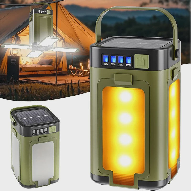 Oplaadbare Solar Camping Lantaarn - Multifunctioneel, 6 Lichtstanden & IPX4 Waterdicht