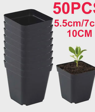 50 Stuks Vierkante Plastic Kweekpotjes voor Zaailingen en Planten